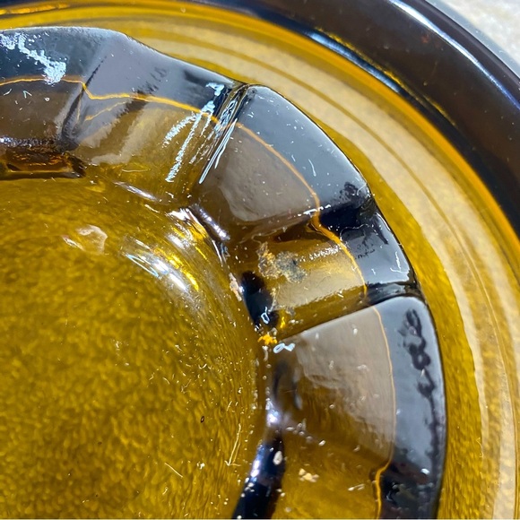 Vintage MCM Smoky Glass Ashtray Trinket Dish Glass Decor - Picture 4 of 13